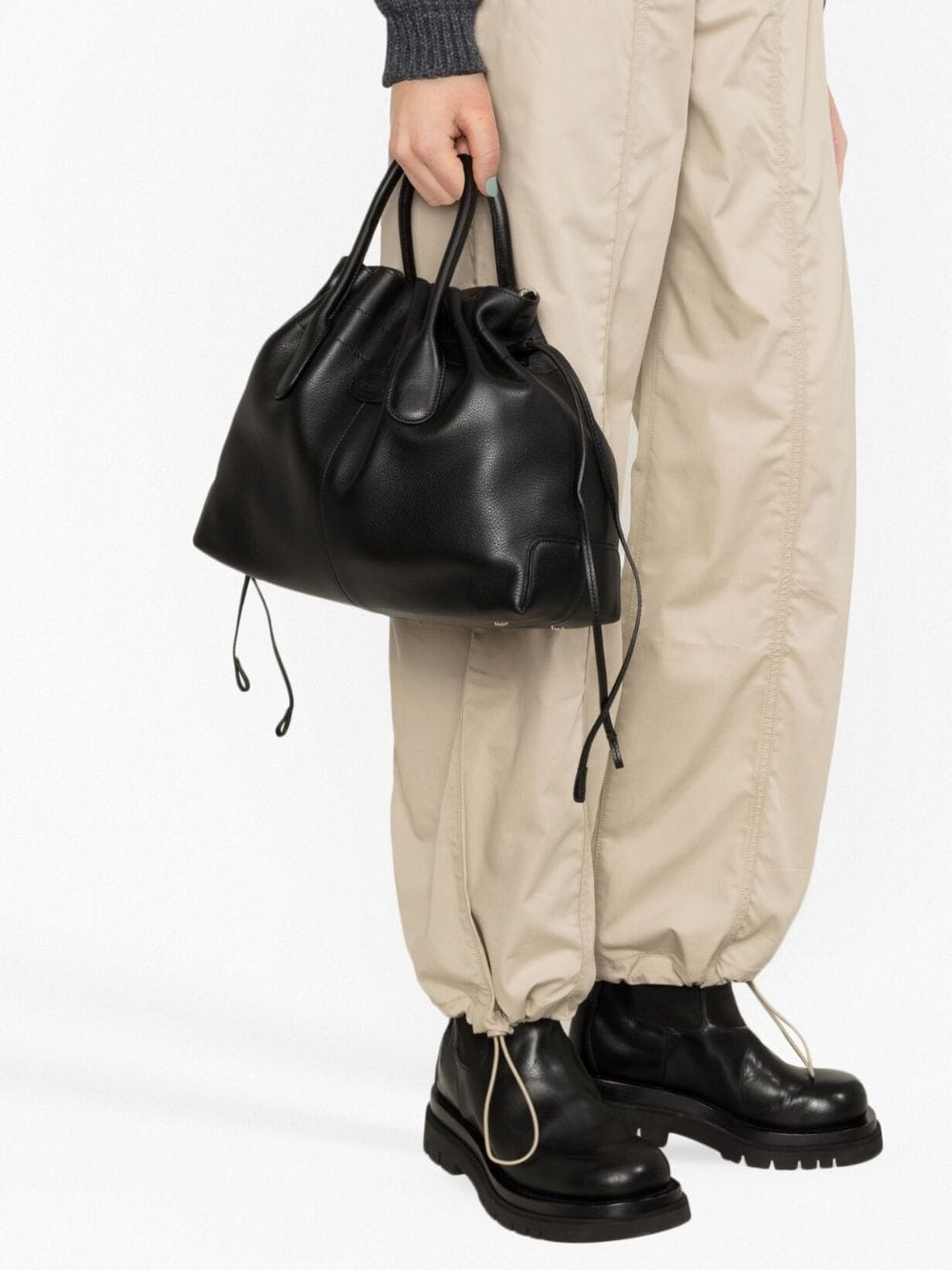 small Di drawstring leather tote bag - 3