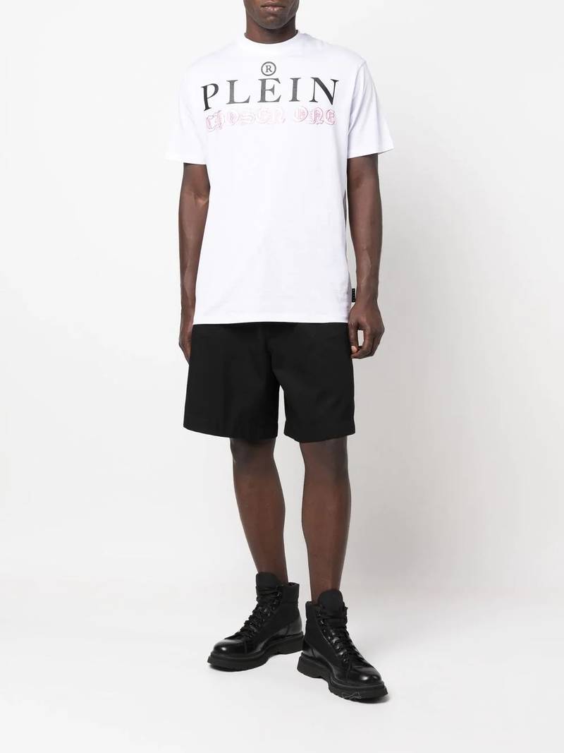 PHILIPP PLEIN 로고 인쇄 세부 사항 T 셔츠 outlook