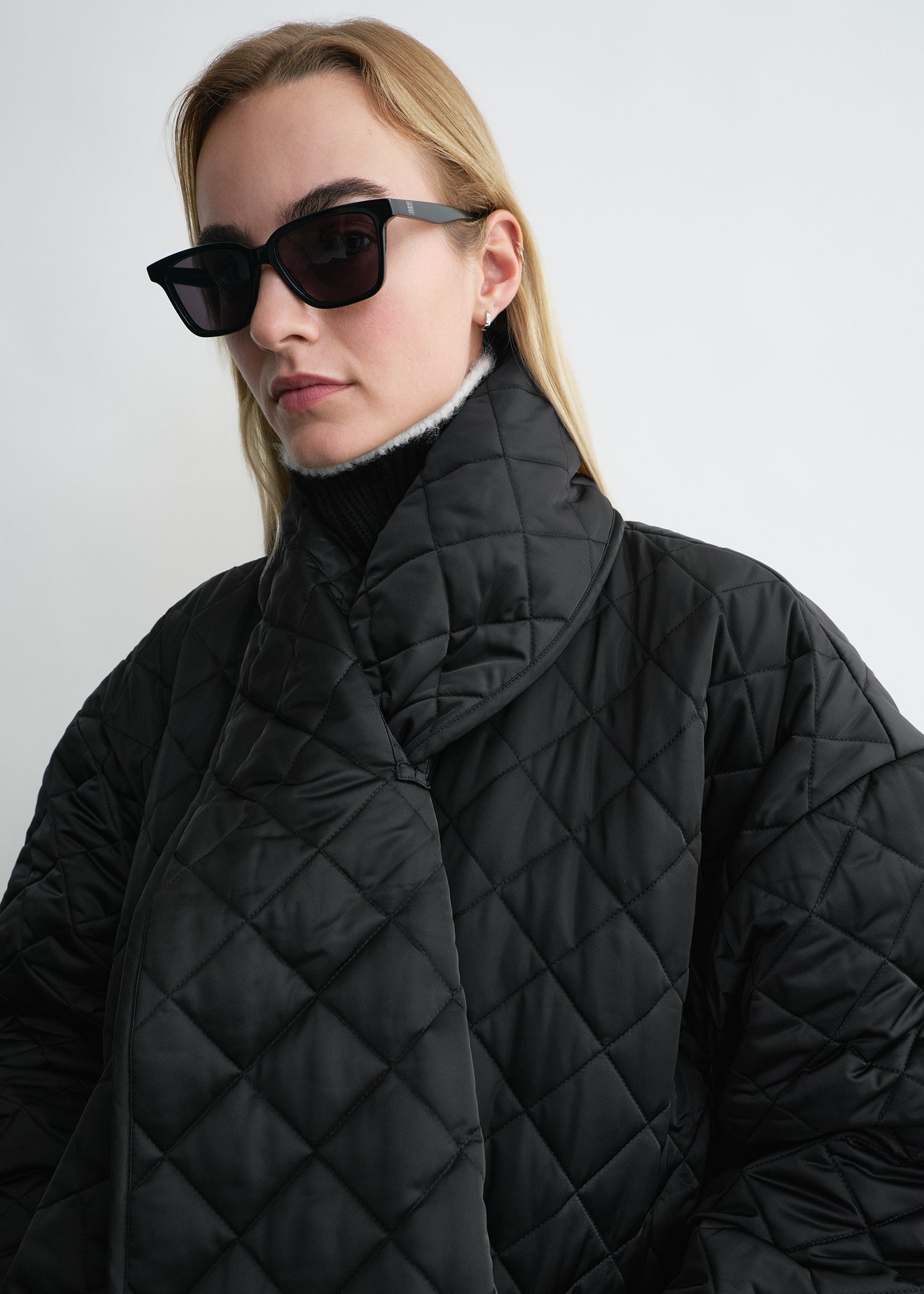 Quilted scarf jacket black - 6
