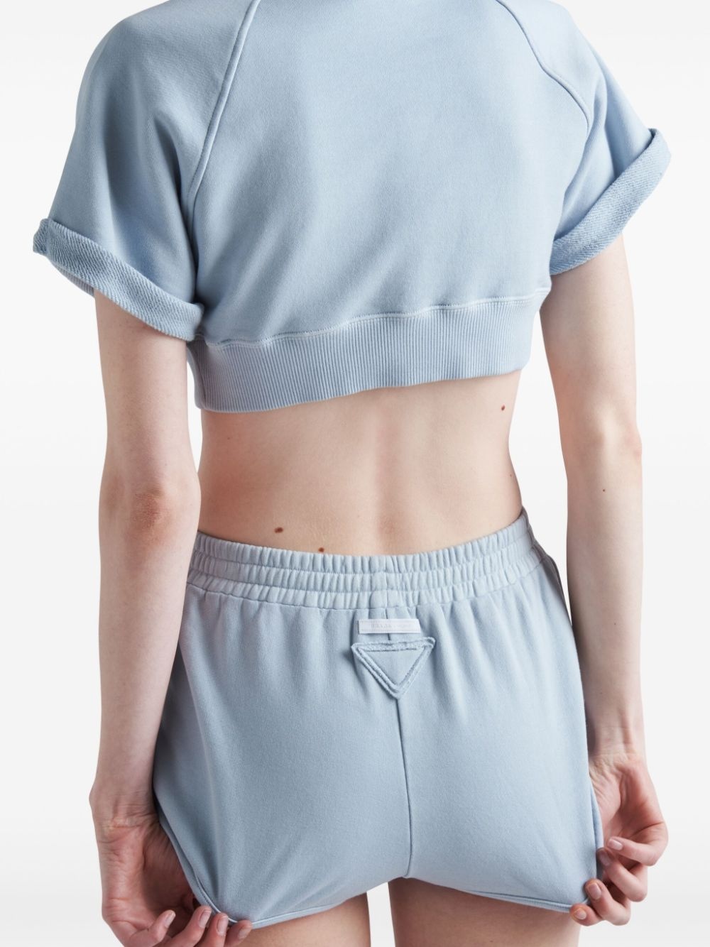 triangle-patch jersey mini shorts - 4