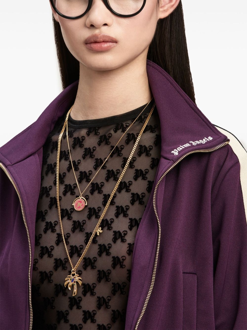 logo-embroidered cropped jacket - 6