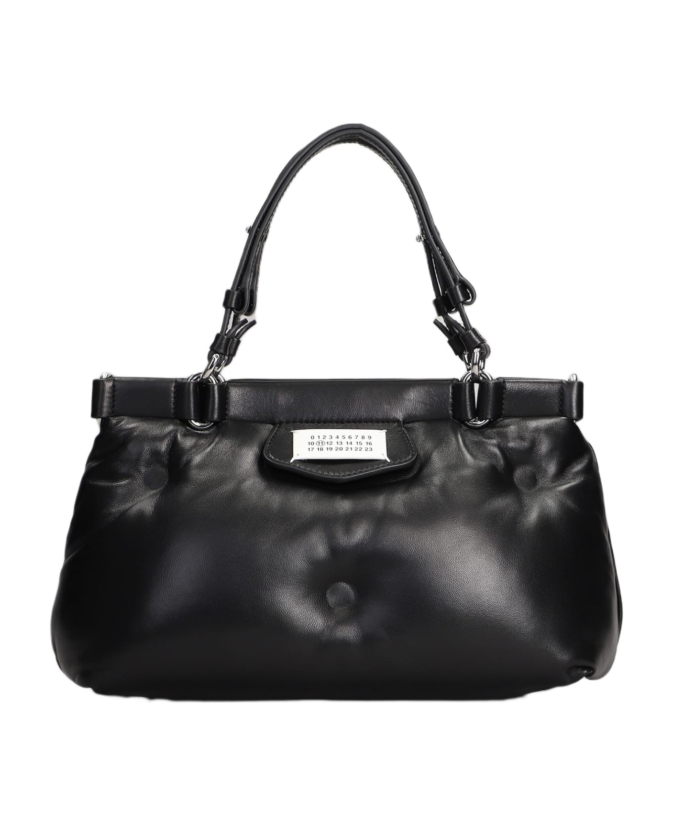 Glam Slam Hand Bag In Black Leather - 1