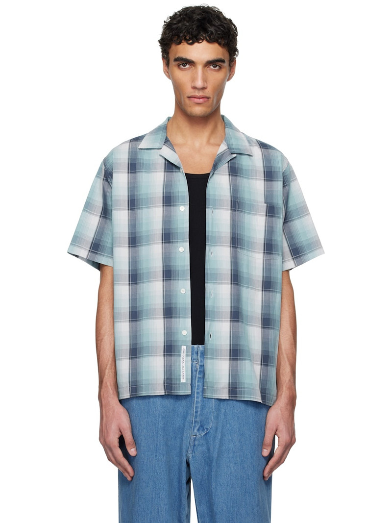 해군 & 녹색 열려있는 고리 Pique S/S 셔츠 - 1