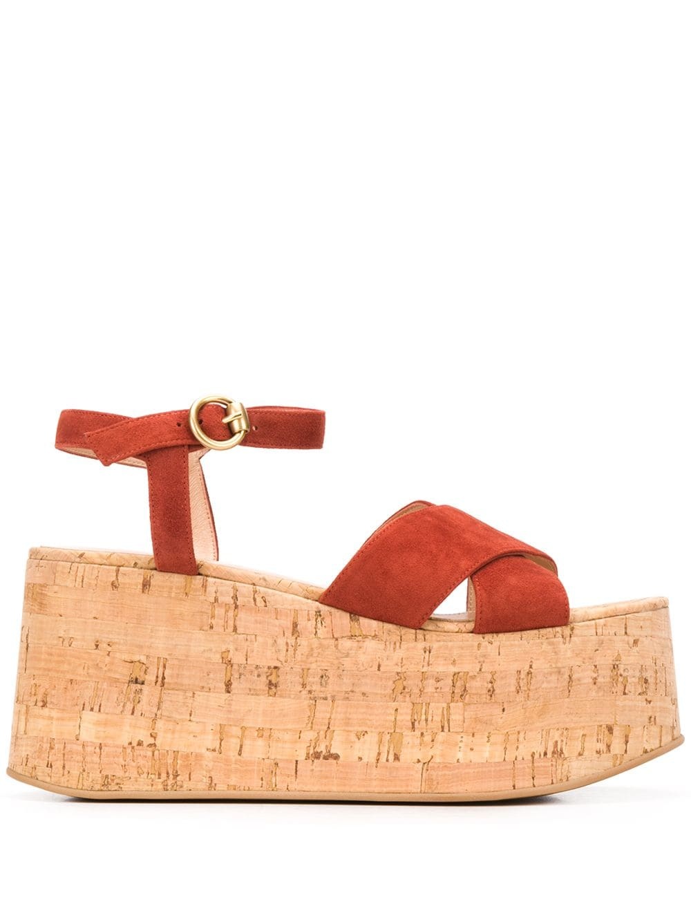 wedge heel cut-out detail sandals - 1