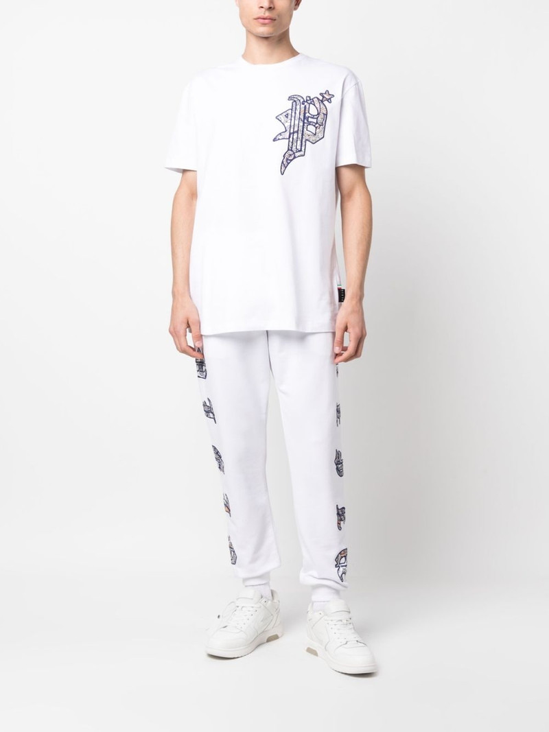 PHILIPP PLEIN paisley-print logo-patch track pants outlook