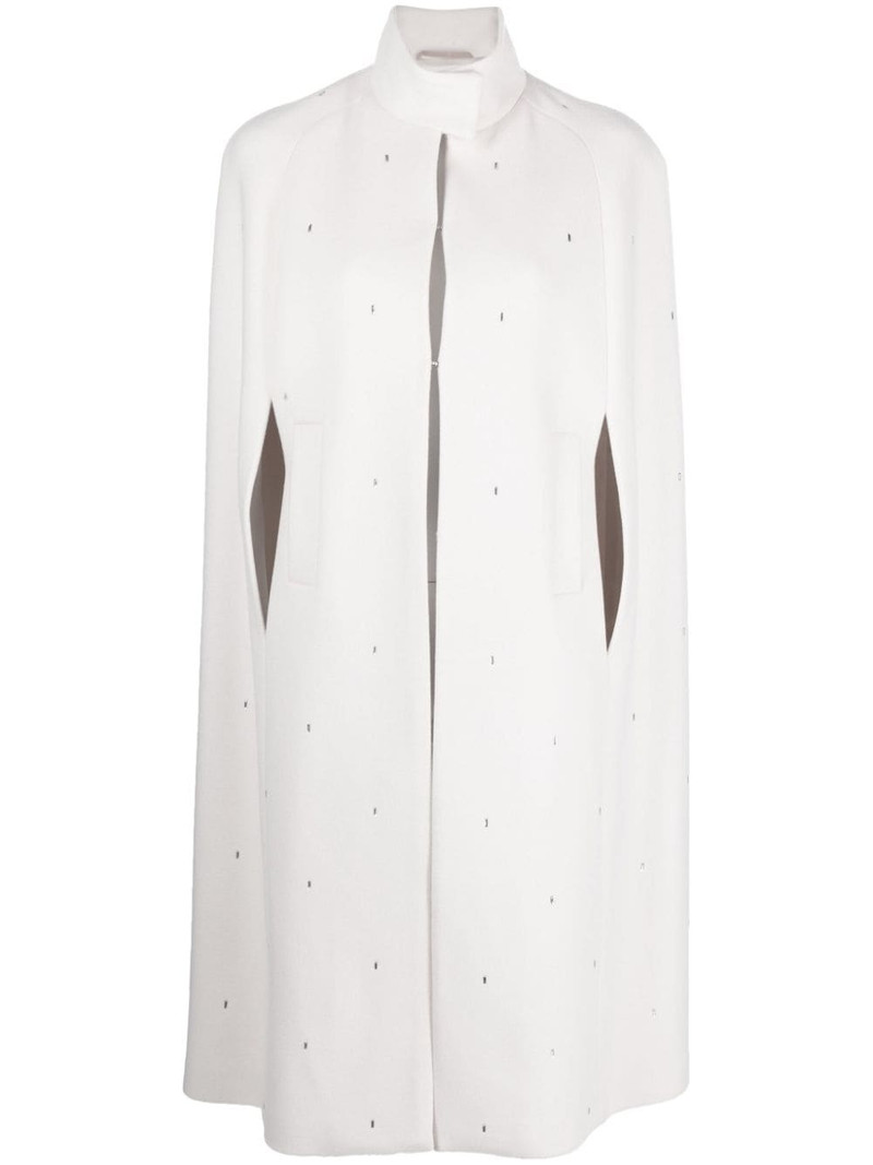 funnel-neck crystal-embellished cape 1
