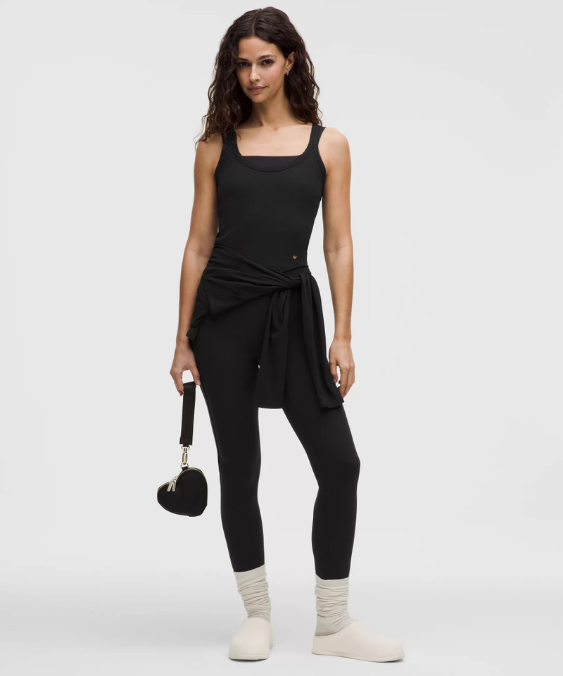 Nulu Ribbed Cropped Tank Top *Heart 3