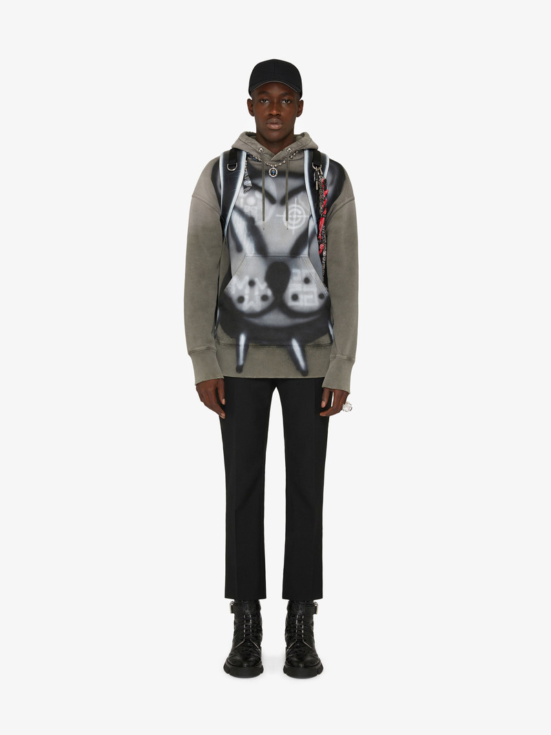 Givenchy OVERSIZED HOODIE WITH TAG EFFECT DOG PRINT outlook