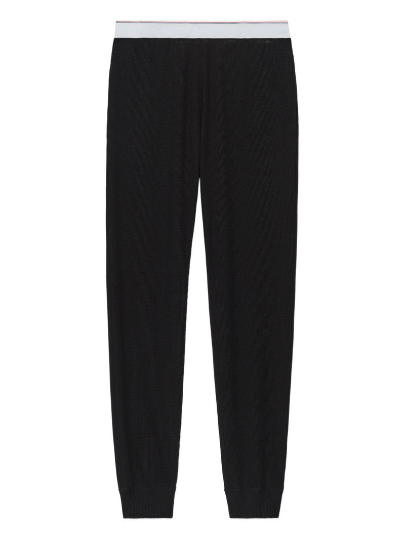 Waffle elasticated-waist track pants 1