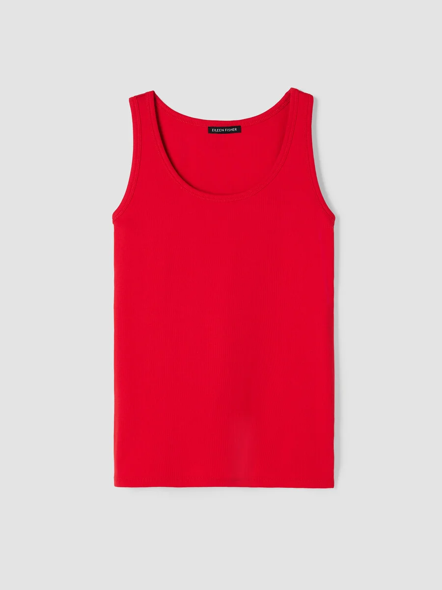 Organic Cotton Stretch Rib Slim Tank - 1