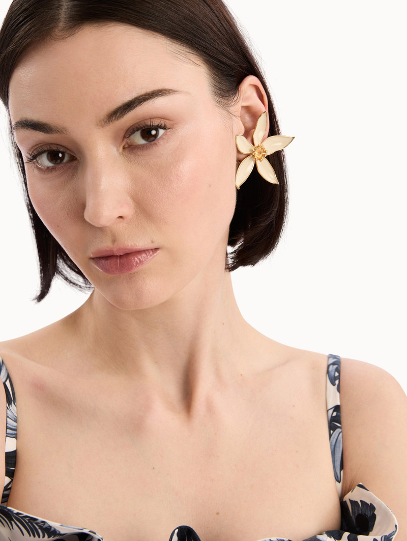 Oscar de la Renta ORANGE BLOSSOM CLIP-ON EARRINGS outlook