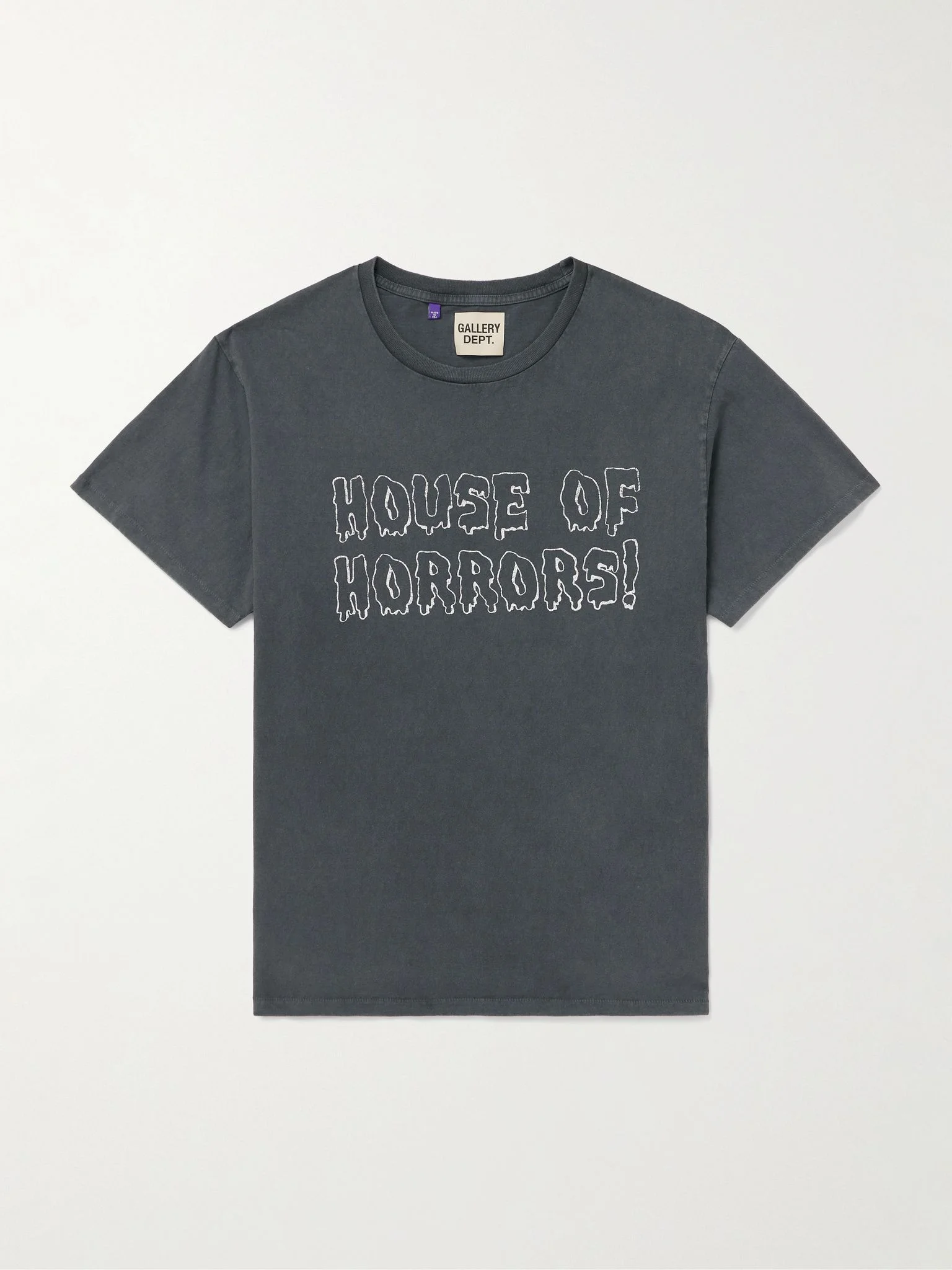 Horrors Glittered Printed Cotton-Jersey T-Shirt Dark gray - 1