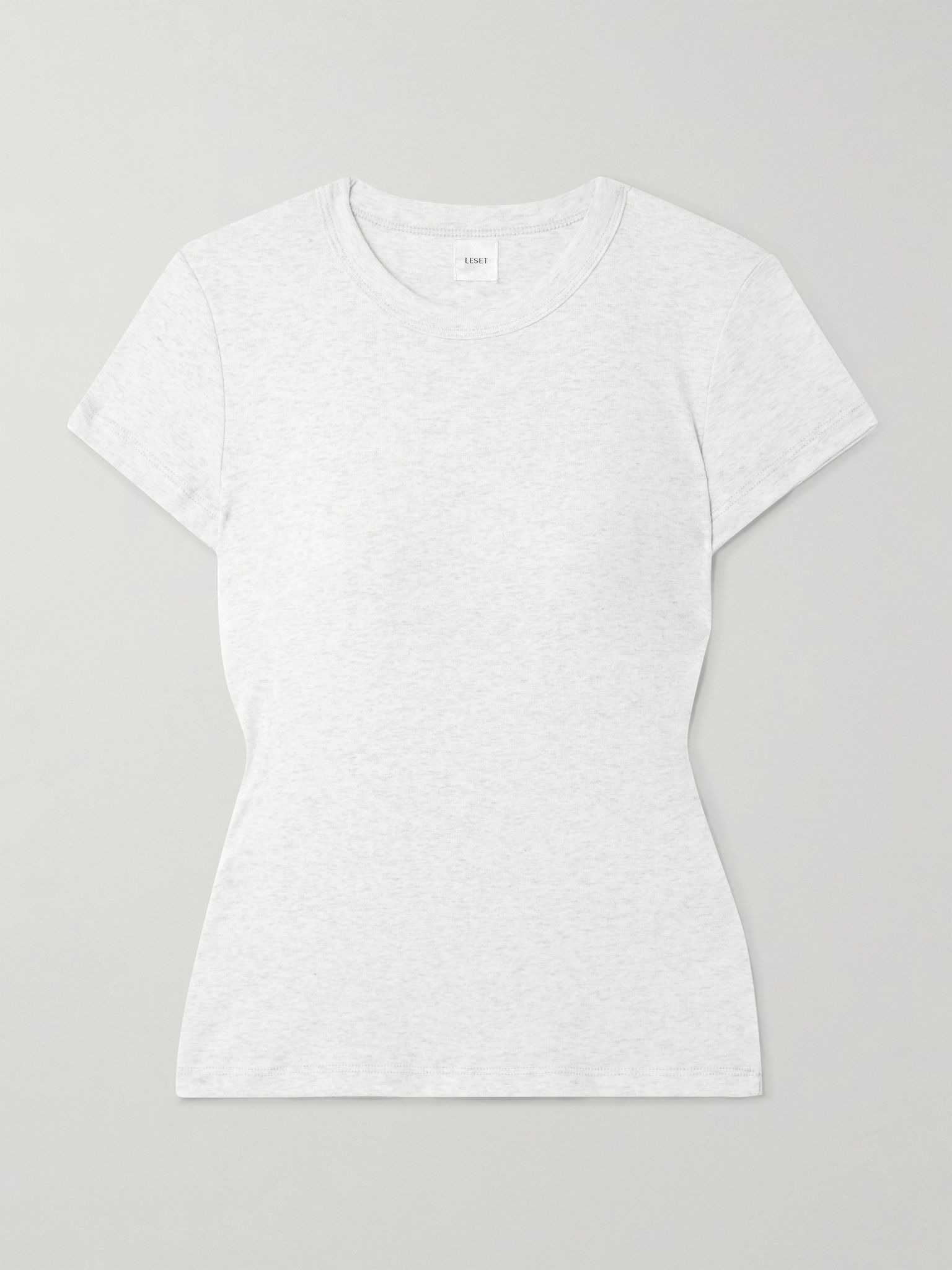 Nando ribbed cotton-jersey T-shirt Light gray - 1