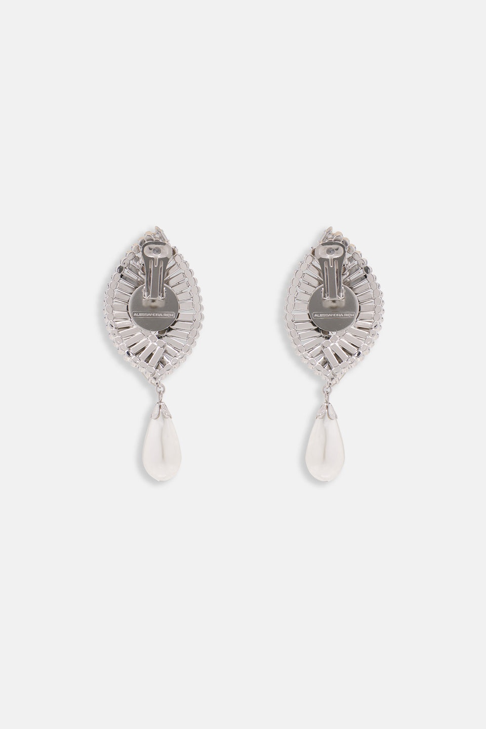 CRYSTAL SHELL EARRINGS WITH PENDANT PEARL - 2