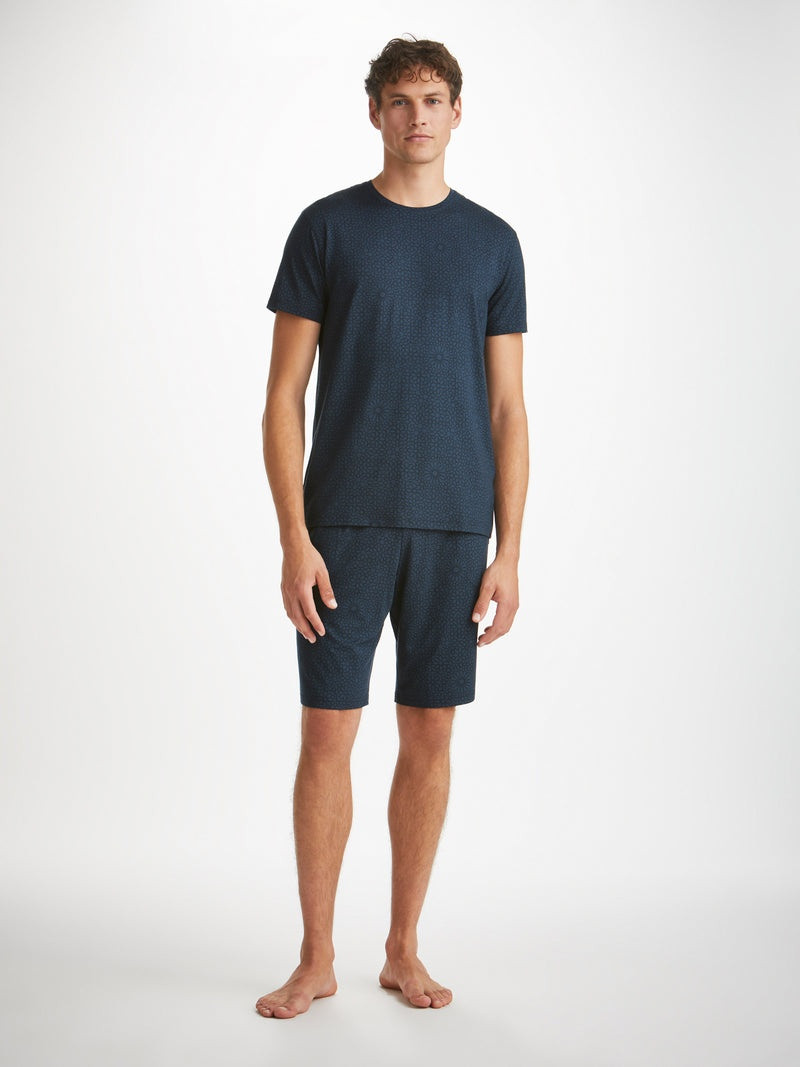 Derek Rose Men's T-Shirt London 12 Micro Modal Navy outlook