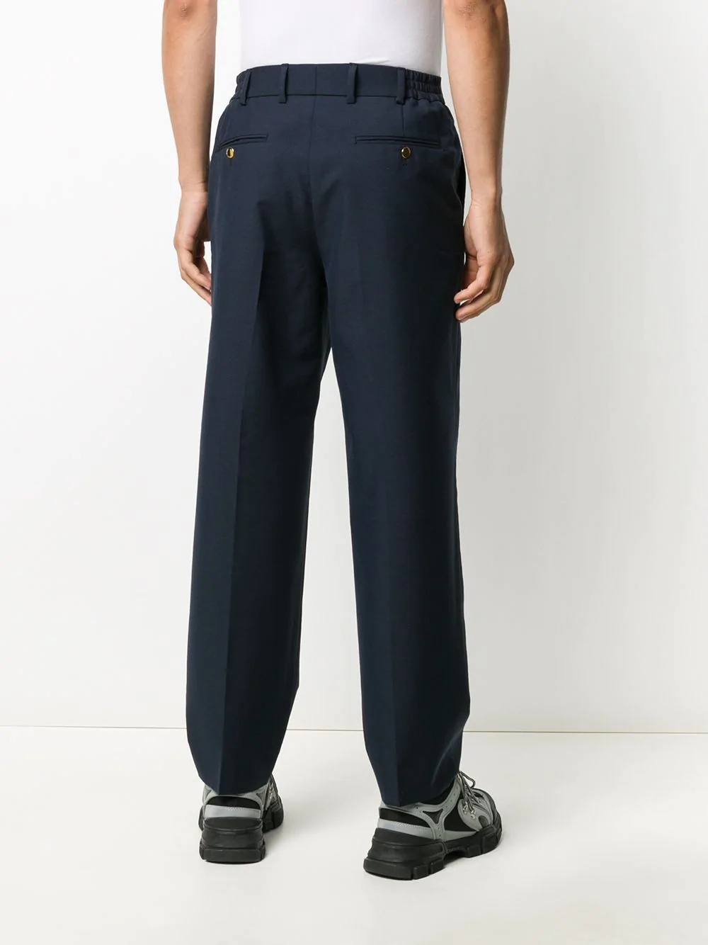 straight leg tailored trousers - 4