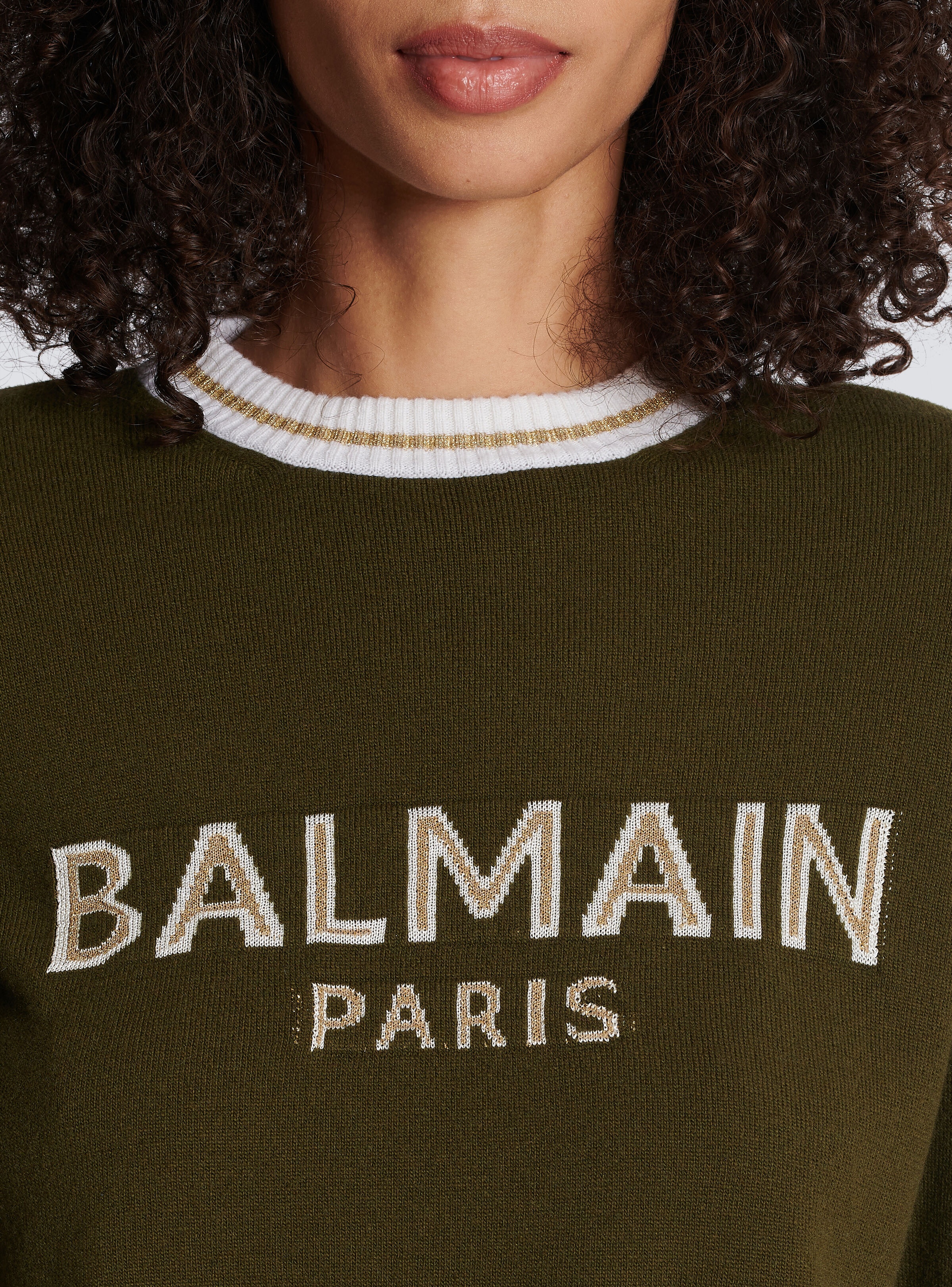 Cropped wool jumper with Balmain logo - 6