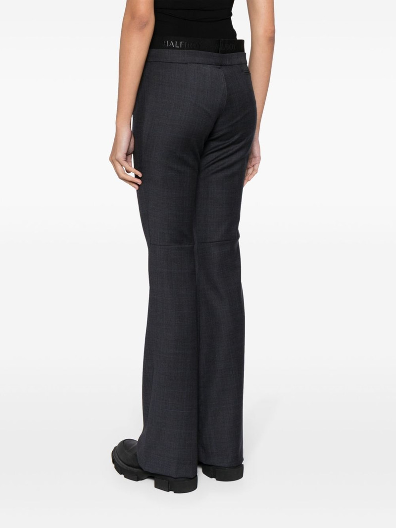 logo-waistband layered-detail flared trousers 4