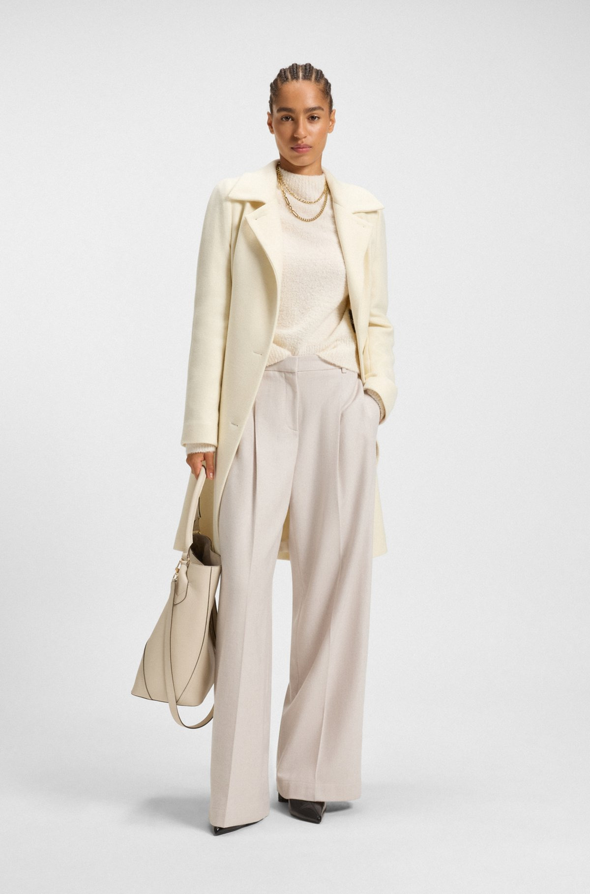 REGULAR-FIT WIDE-LEG TROUSERS IN SOFT FLANNEL - 3