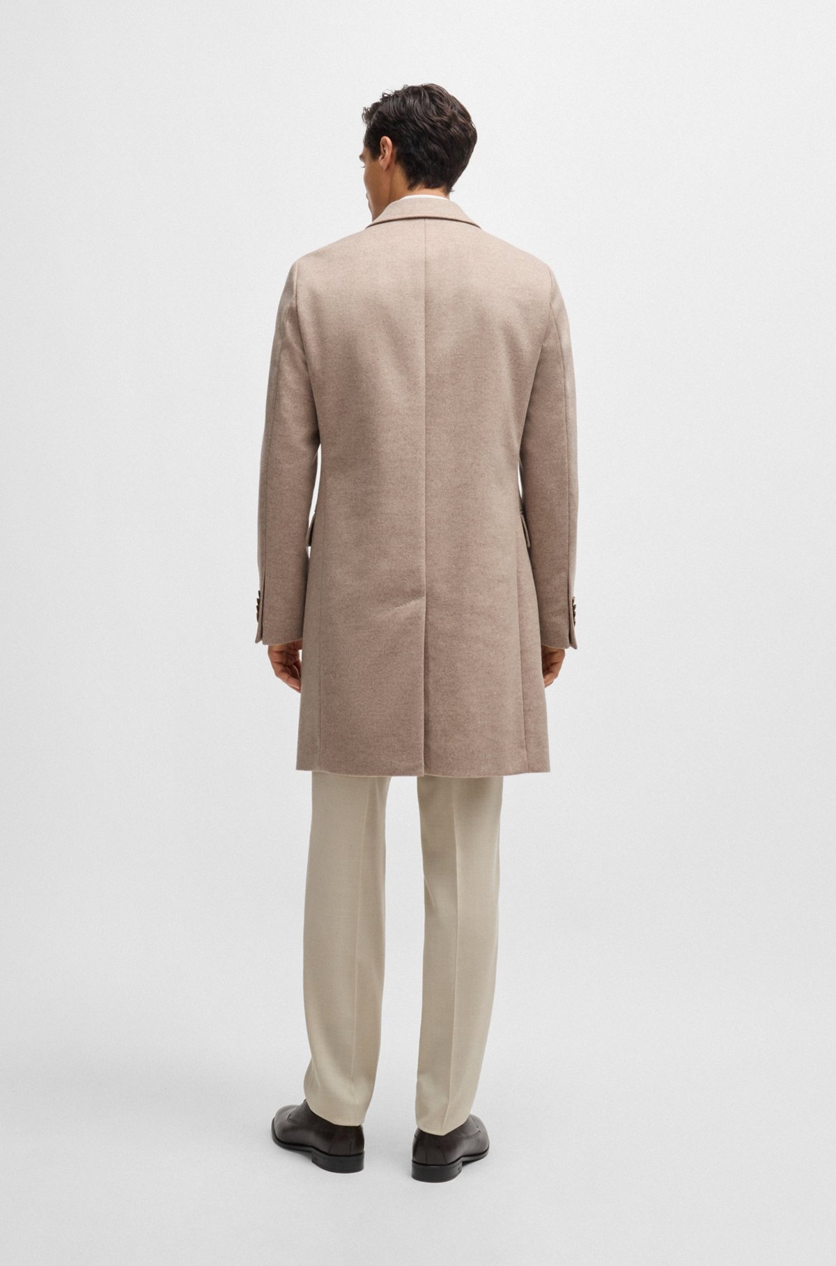 SLIM-FIT COAT IN WOOL WITH CASHMERE - 5