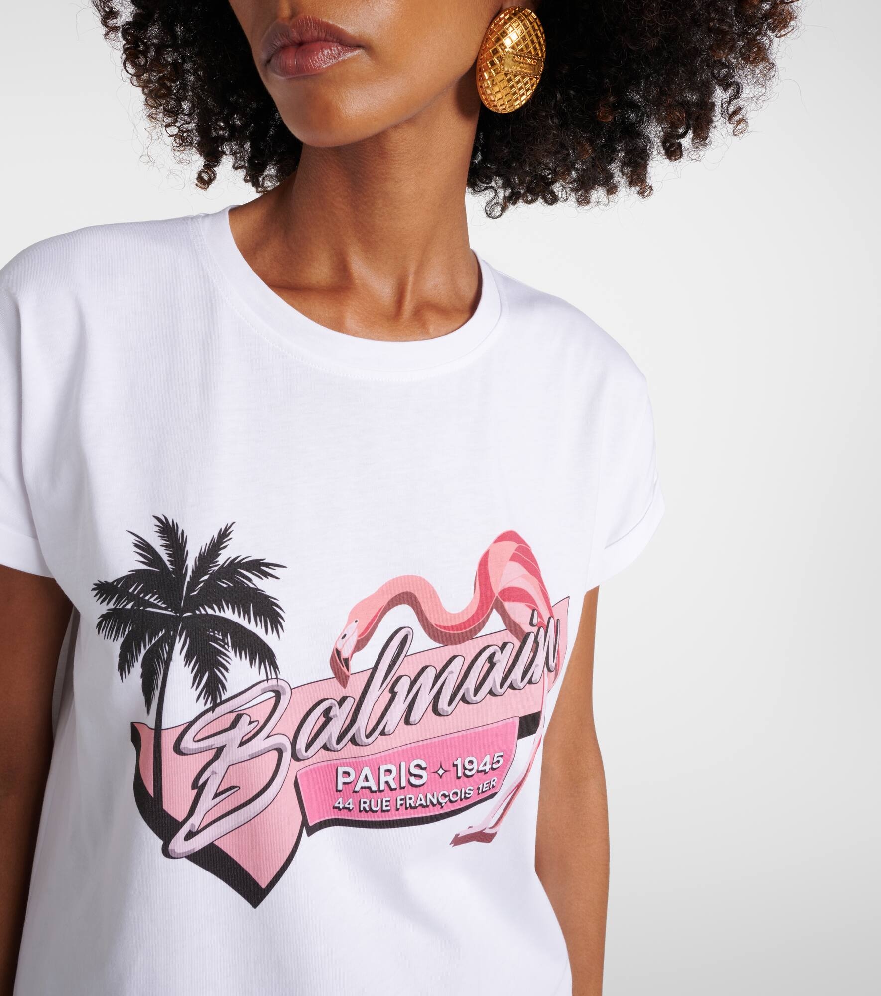 Rosa Flamingo cotton jersey T-shirt - 4