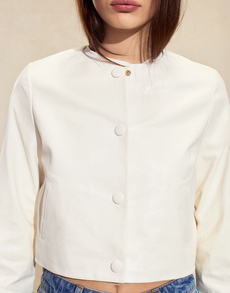 The London Leather Cropped Jacket - 1