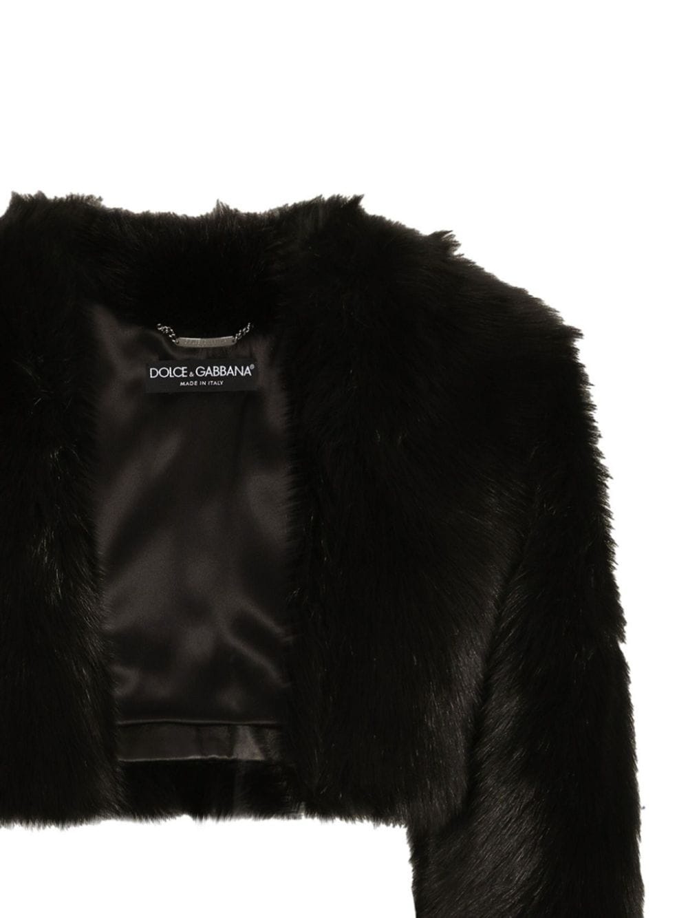 fur cropped jacket - 2