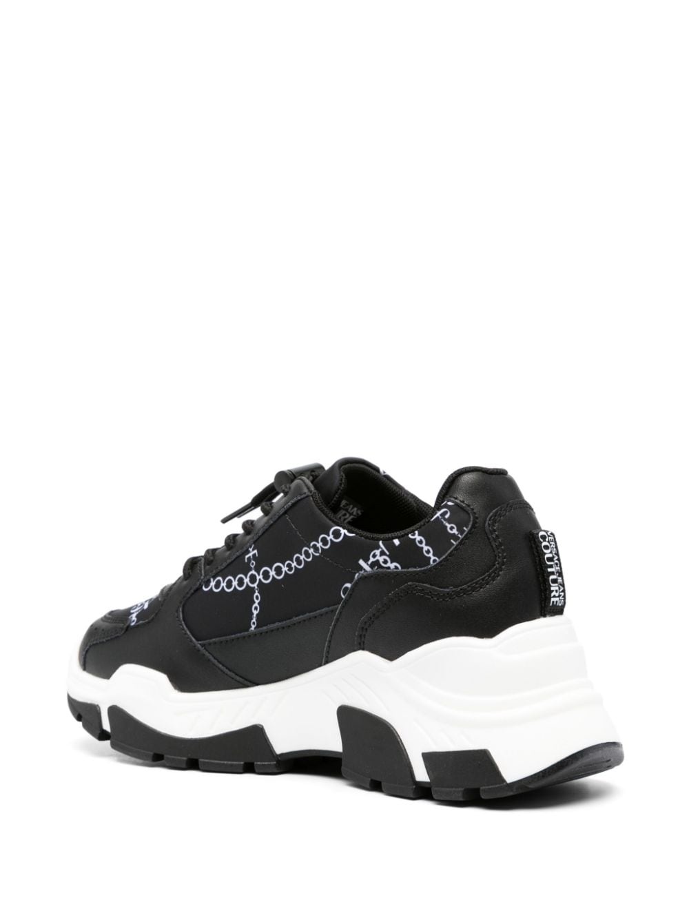 chain-link print panelled sneakers - 3