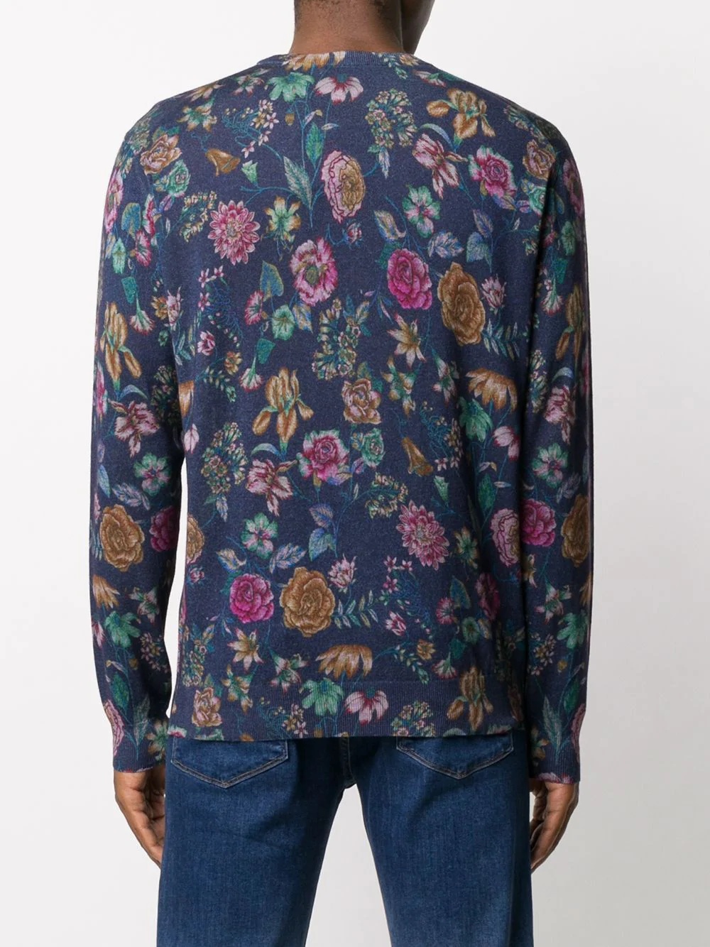 floral print knit jumper - 4