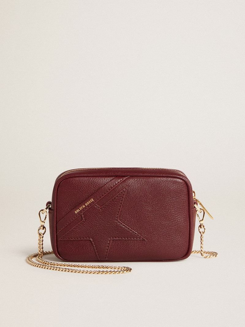Mini Star Bag in wine-red leather with tone-on-tone star 1
