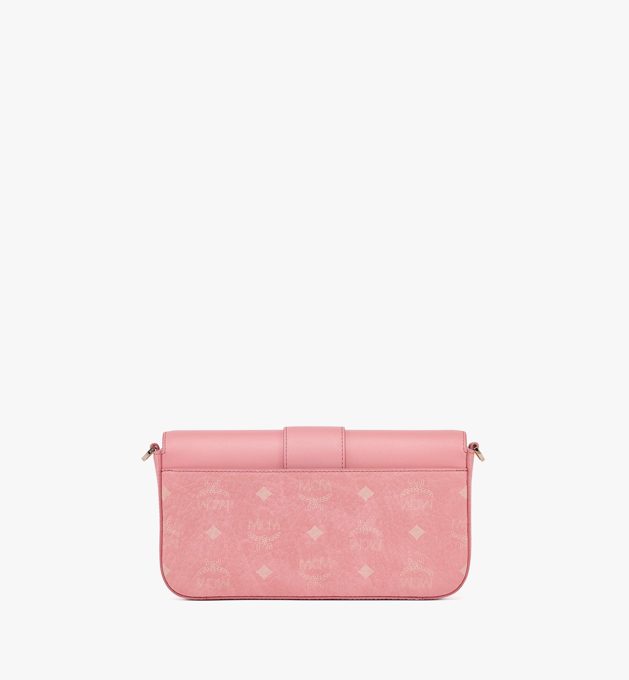 MCM Camera Bag Crossbody Visetos Powder Pink in Coated Canvas with