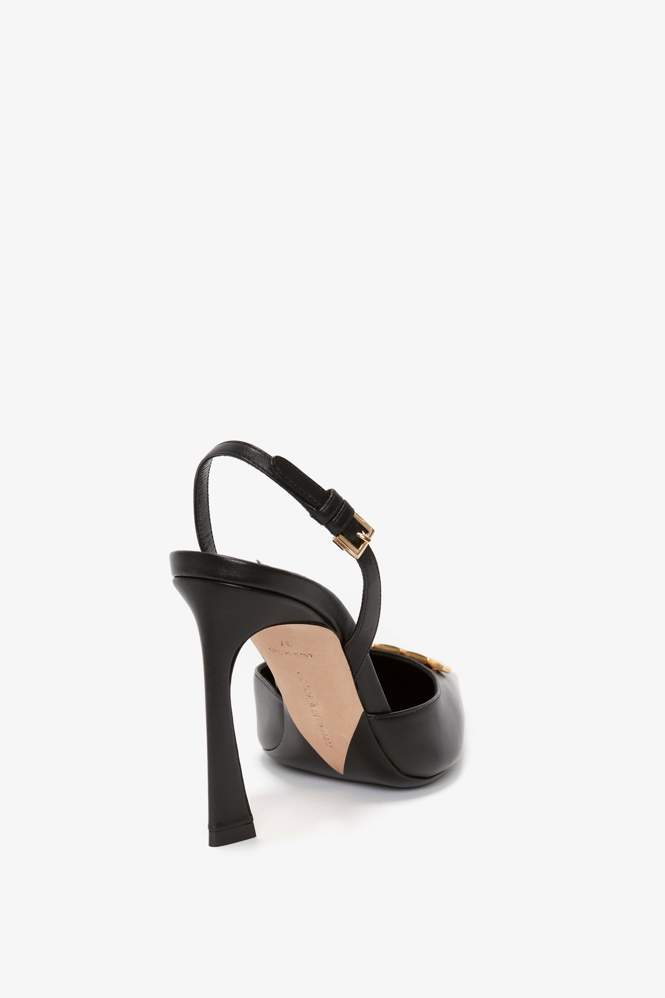 Pointy Toe Sling back in Black Calf - 3
