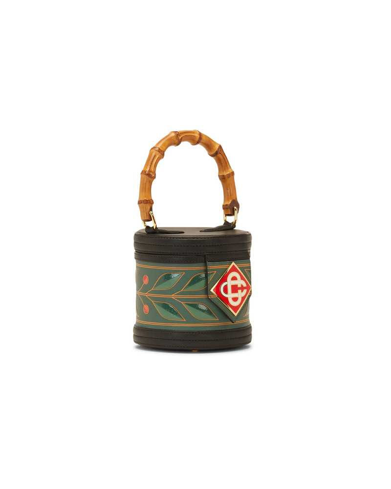 CASABLANCA Black Leather Laurel Round Bag outlook