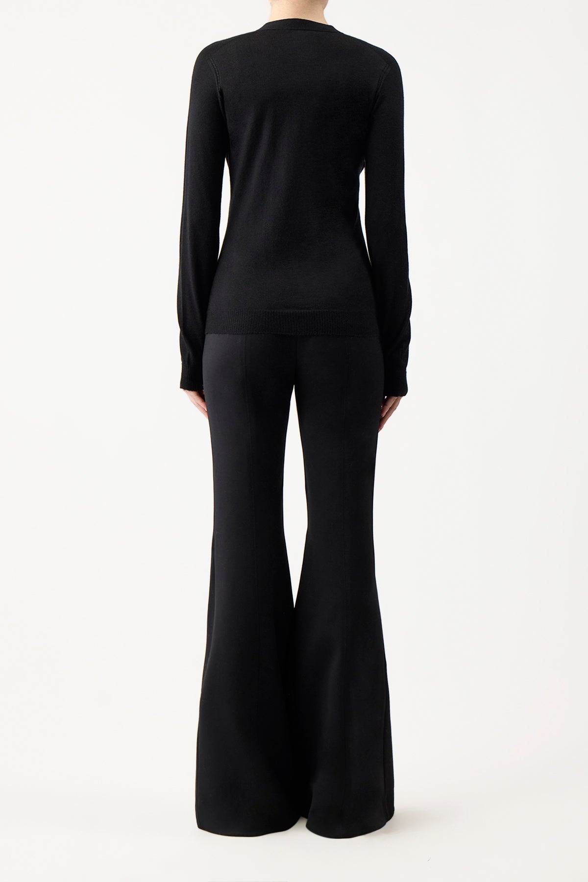 Tori Cardigan in Black Silk Cashmere - 4