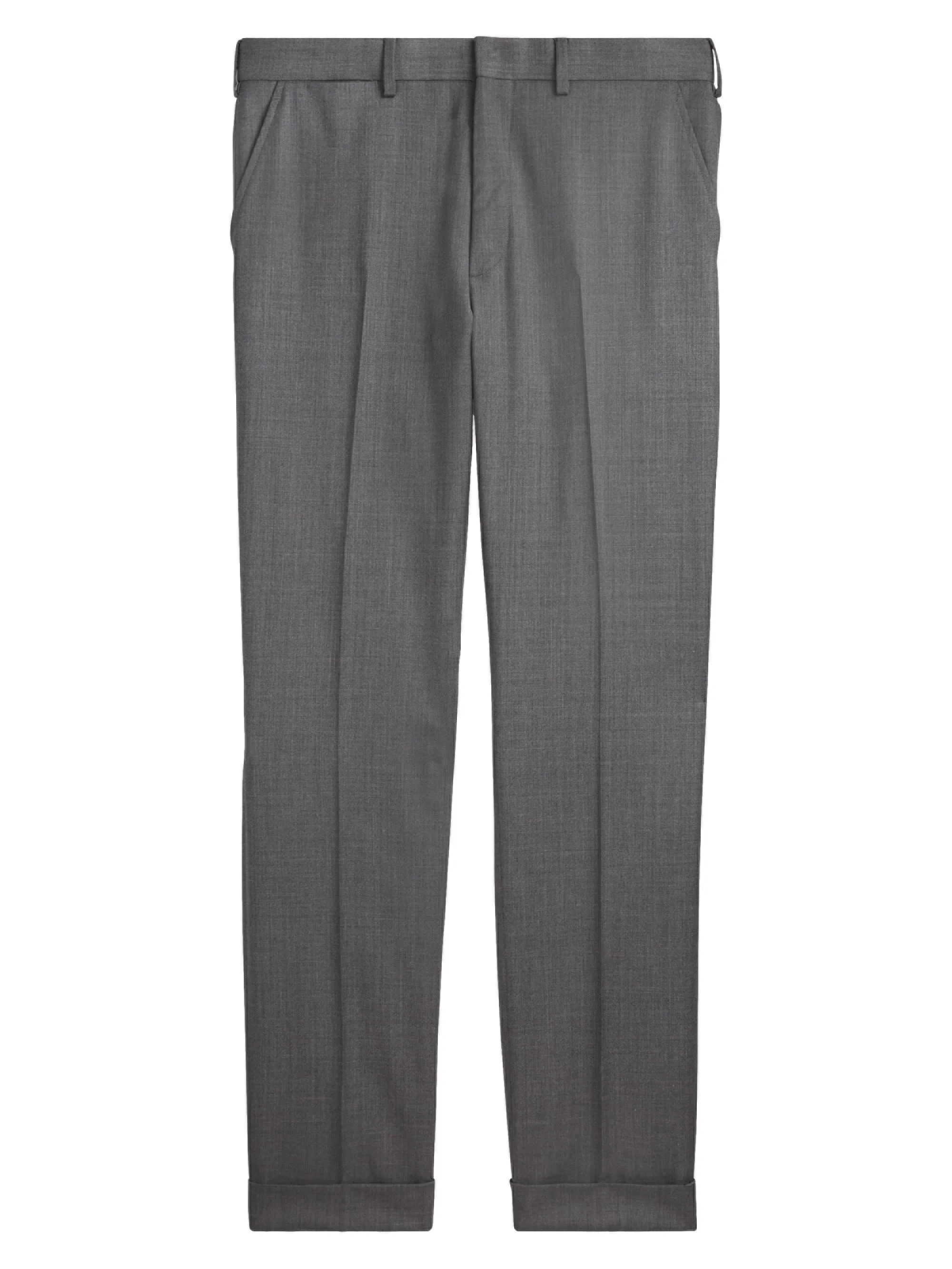 Men's Greg Flat-Front Wool Pants - Grey - 1