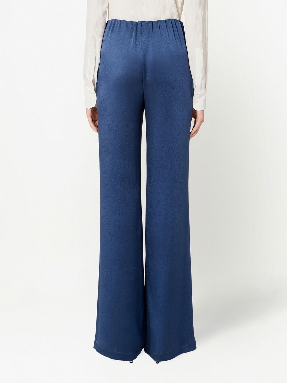 high-waisted satin trousers - 4