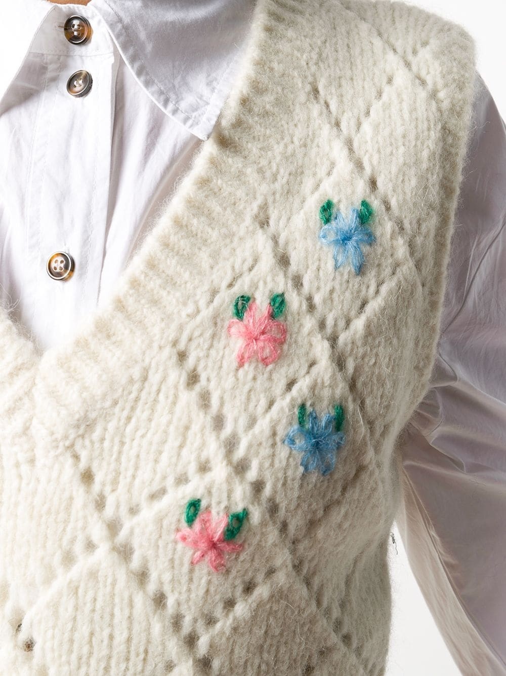 floral embroidered vest - 5