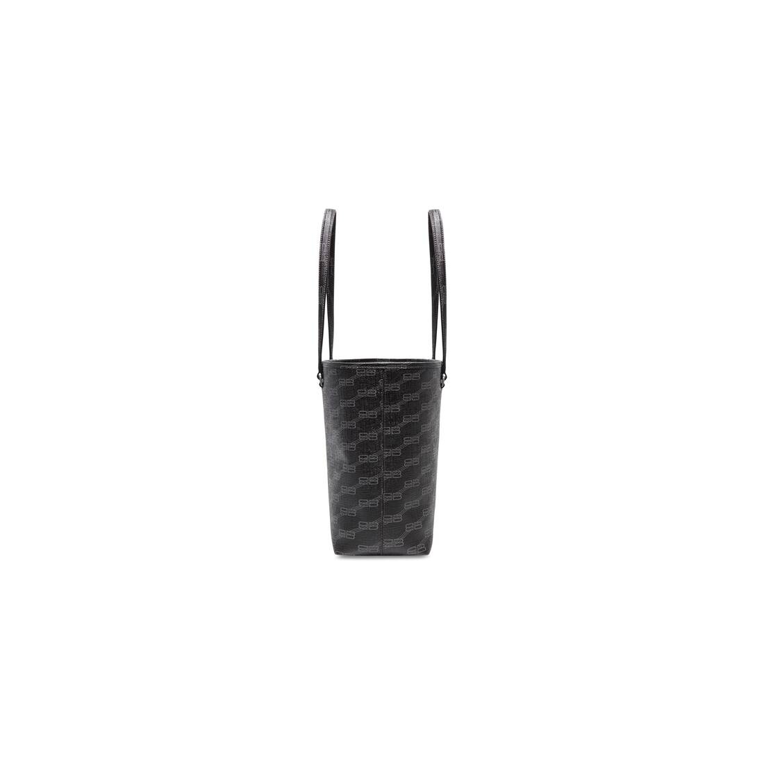 Signature Medium East-west Shopper Bag Bb Monogram Coated Canvas in Black - 3