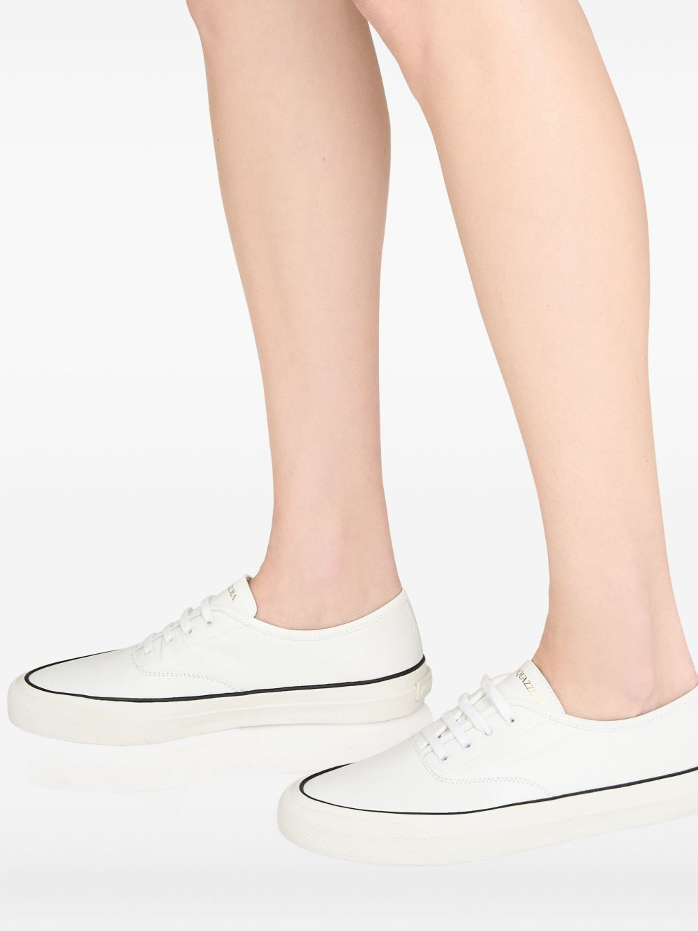 lace-up leather sneakers - 5