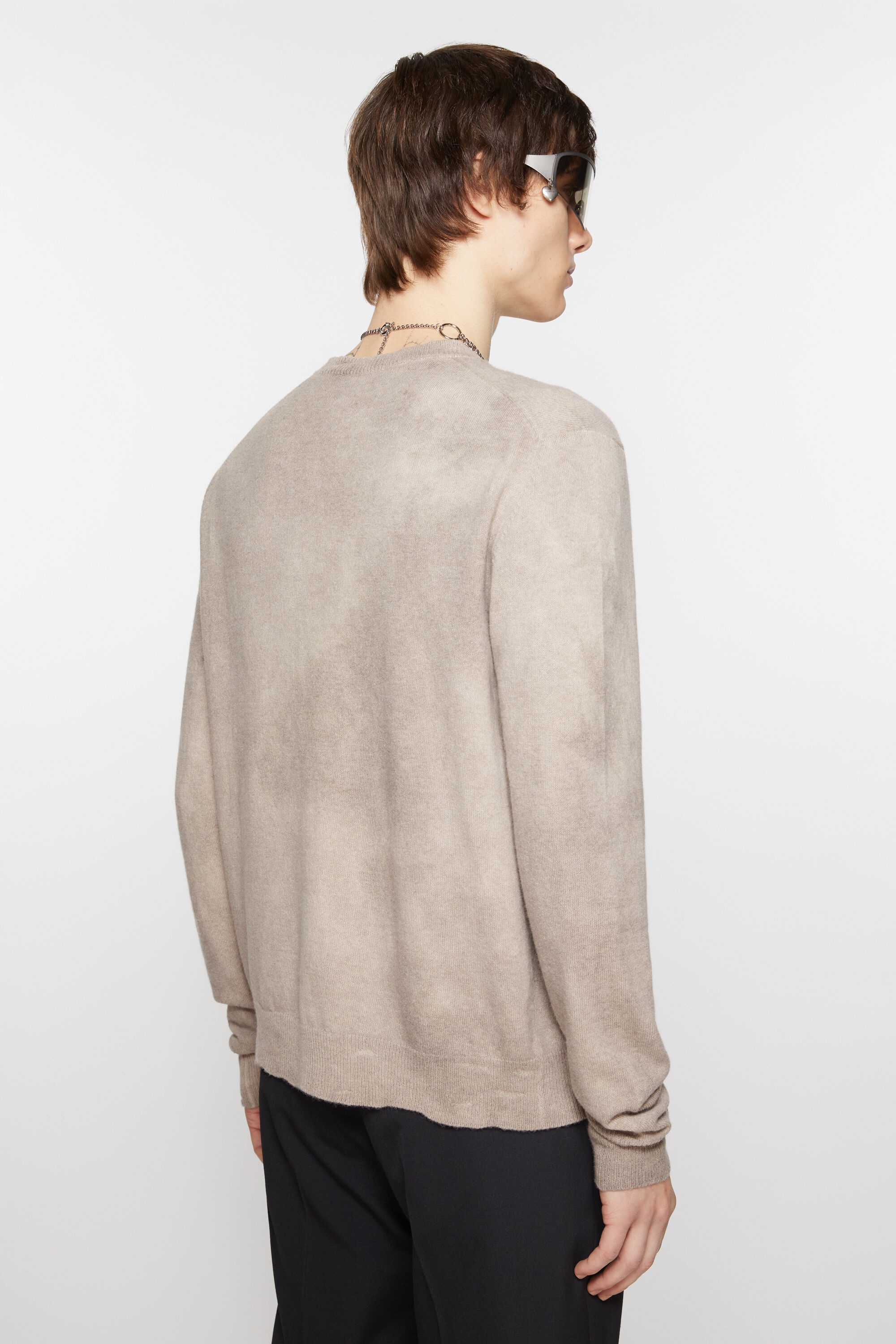 Crew neck cardigan - Vintage beige - 3