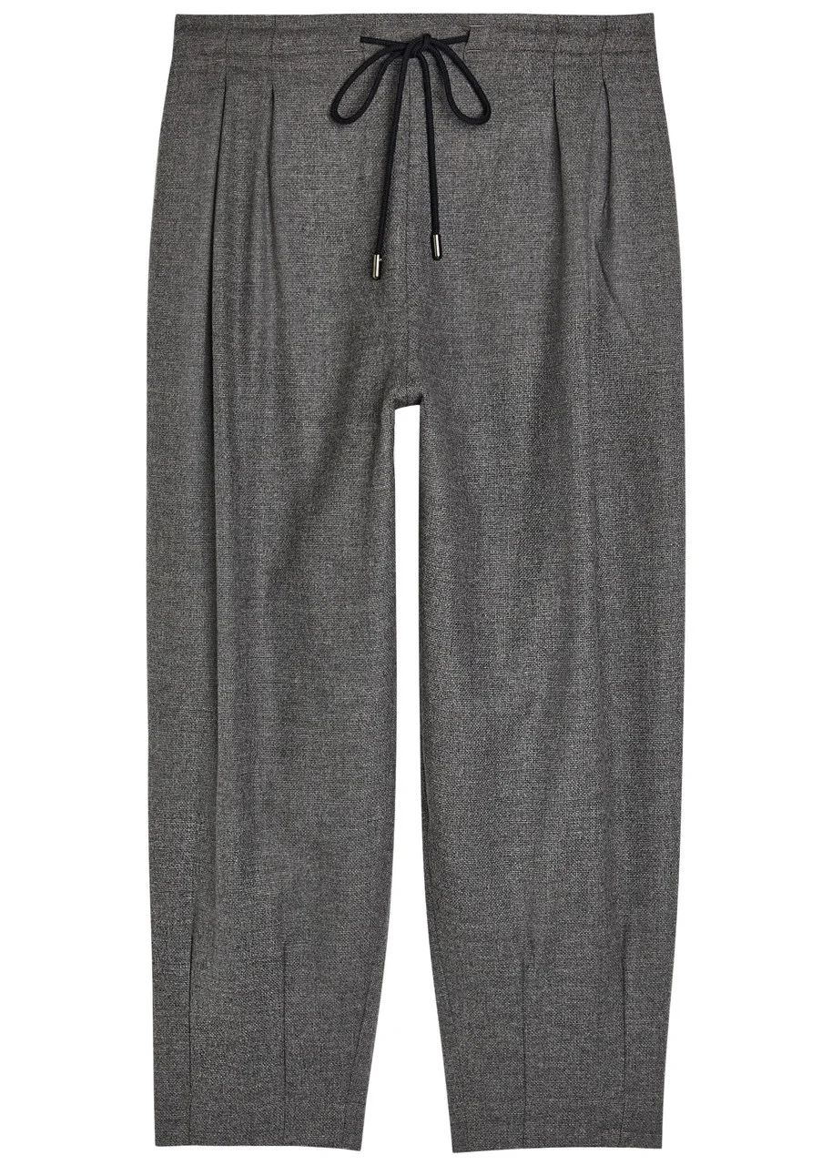 Maria Mcmanus Drawstring Tapered-leg Wool-blend Cropped Trousers - 1