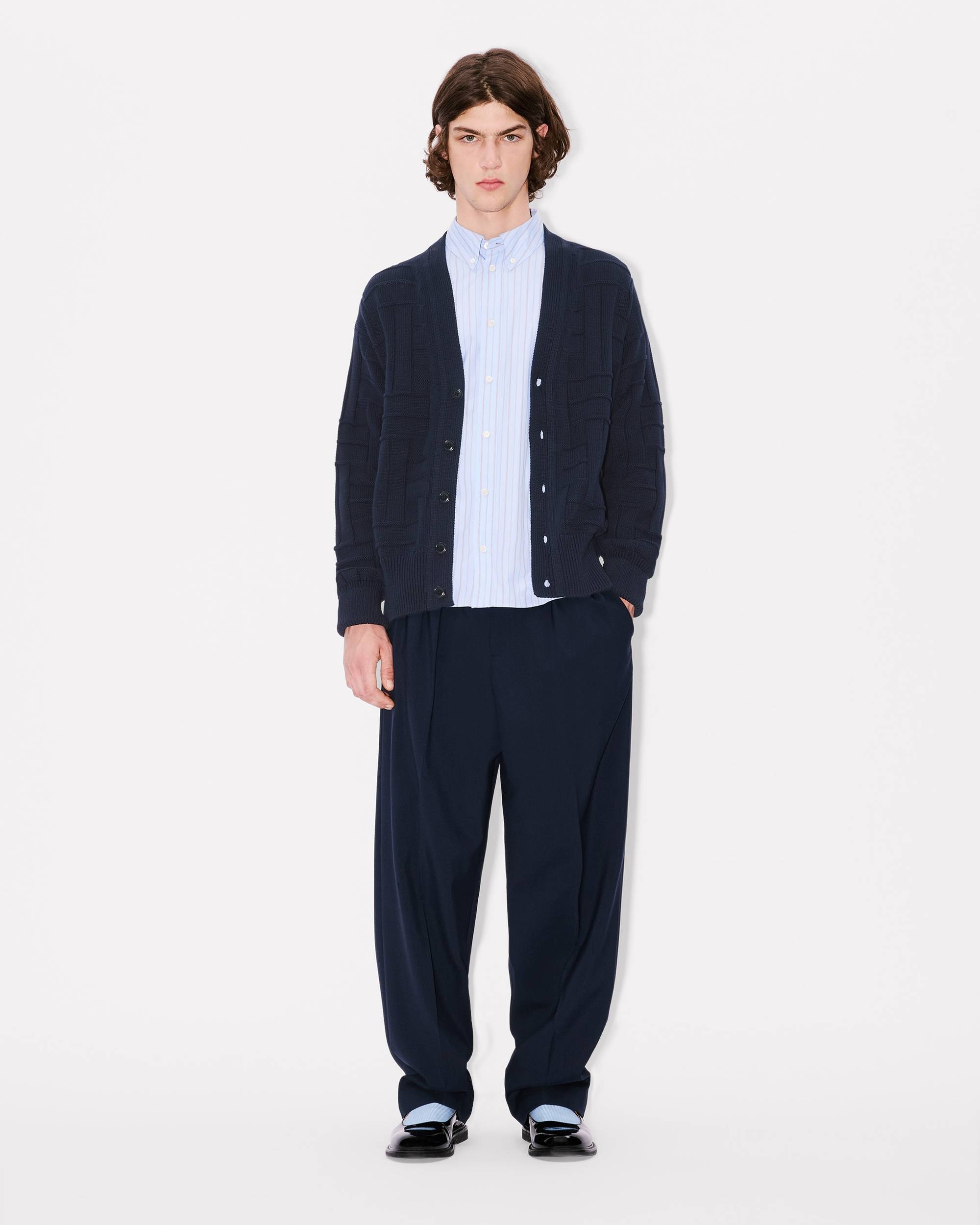 'KENZO Weave' embroidered cardigan in cotton - 5