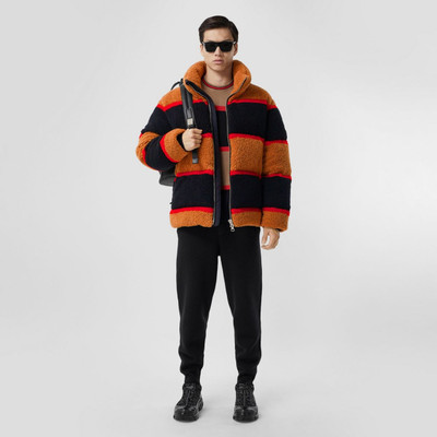 Burberry Colour Block Fleece Jacquard Puffer Jacket outlook