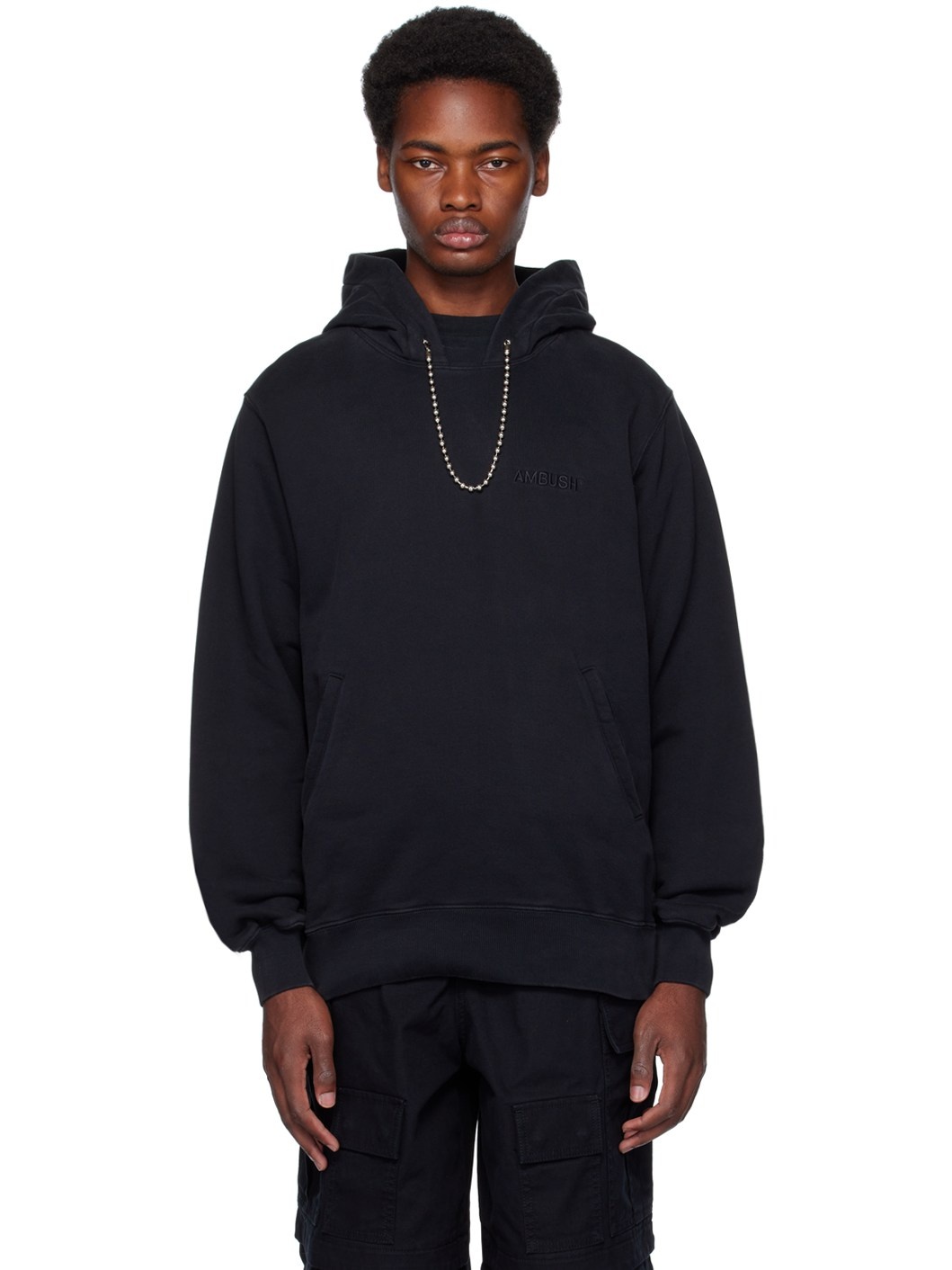 Black Ball Chain Hoodie - 1