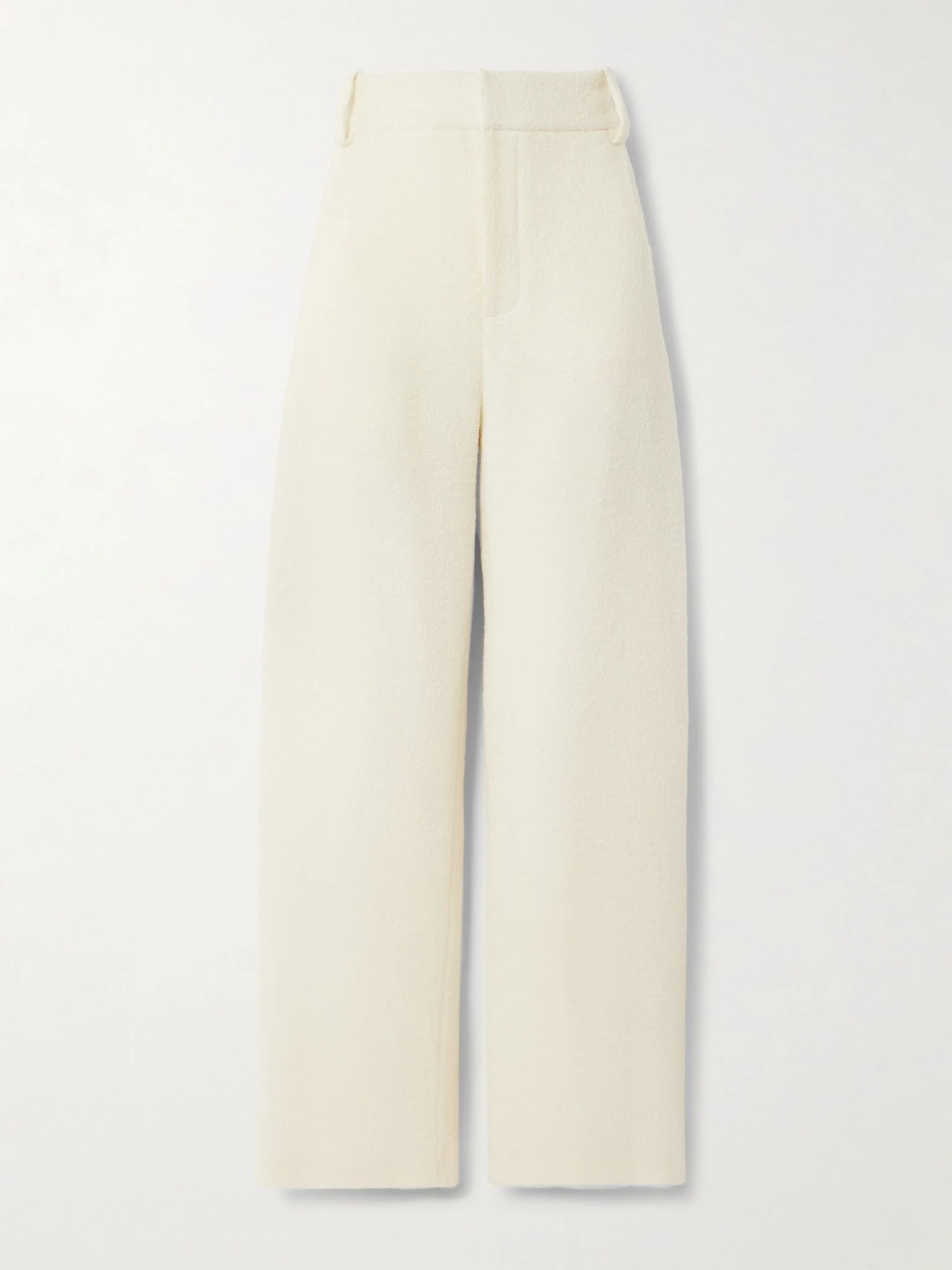 Alba wool-blend tweed wide-leg pants Ivory - 1
