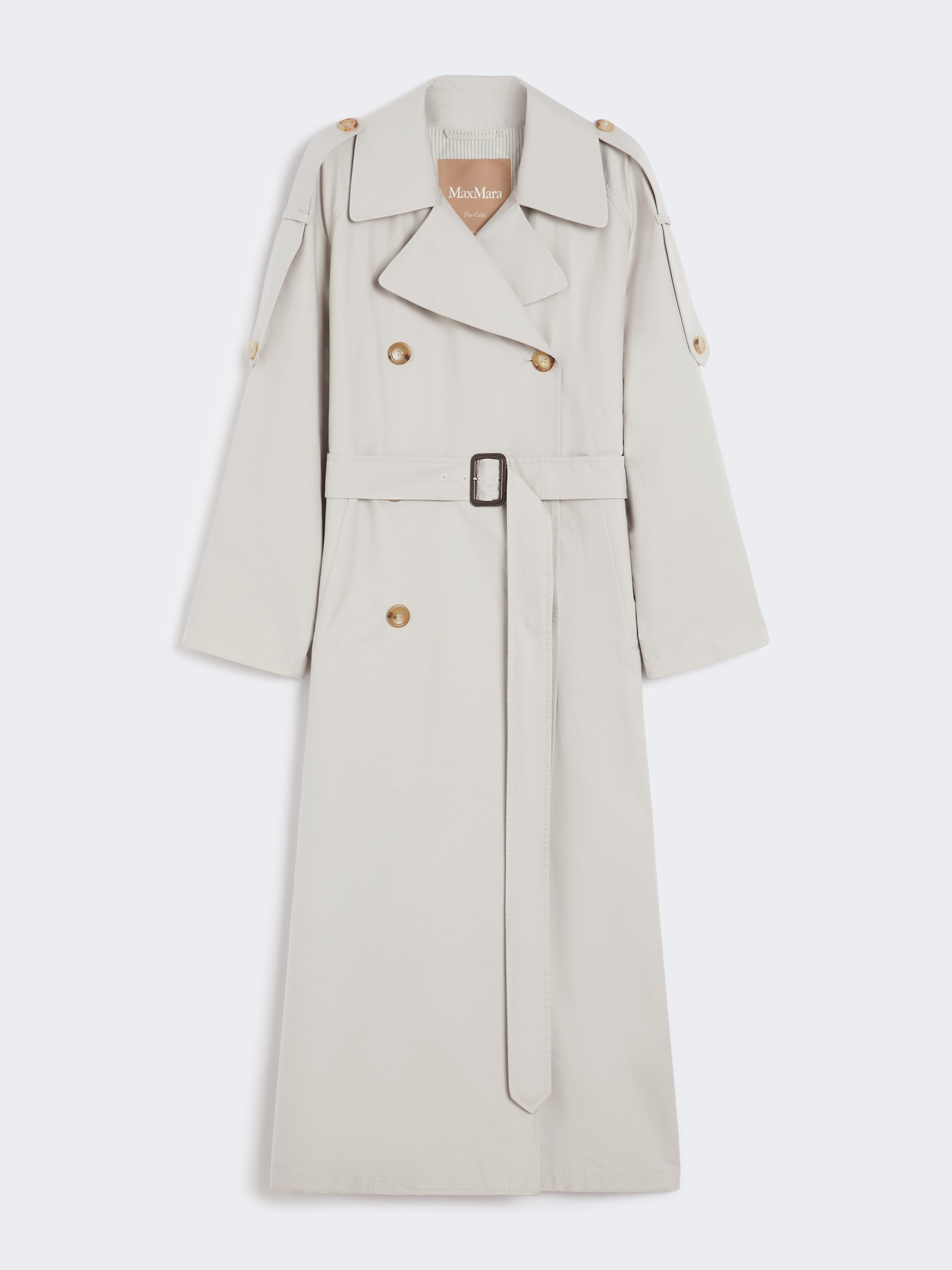 FELIPE Long double-breasted trench coat in water-repellent cotton twill - 1