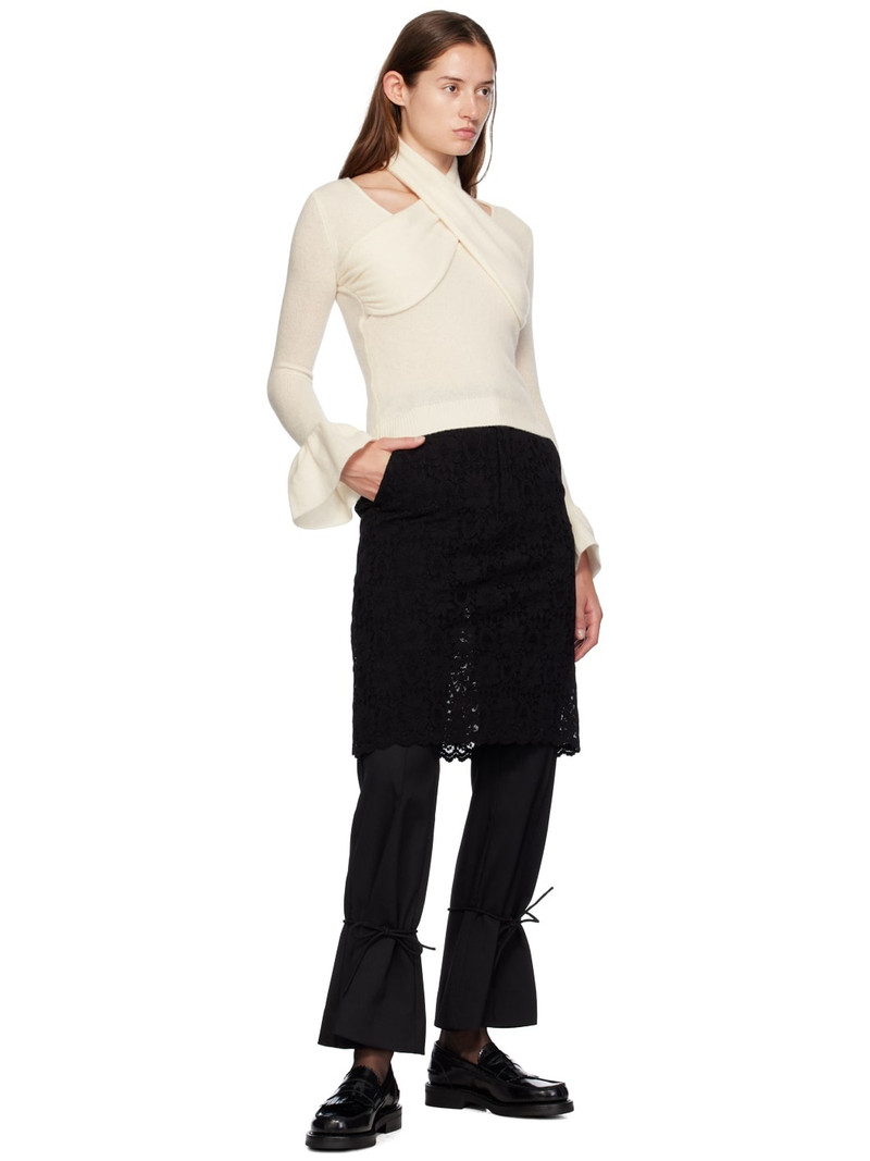 rokh Off-White Cross Knitted Sweater outlook