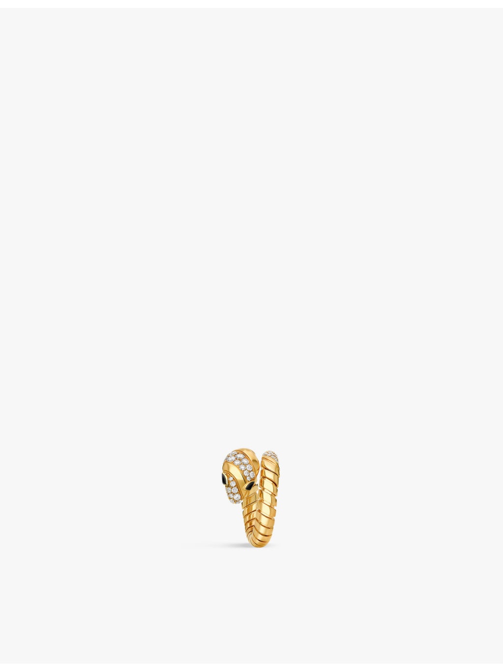 Serpenti Tubogas 18ct yellow-gold, 0.50ct brilliant-cut diamond and onyx ring - 3