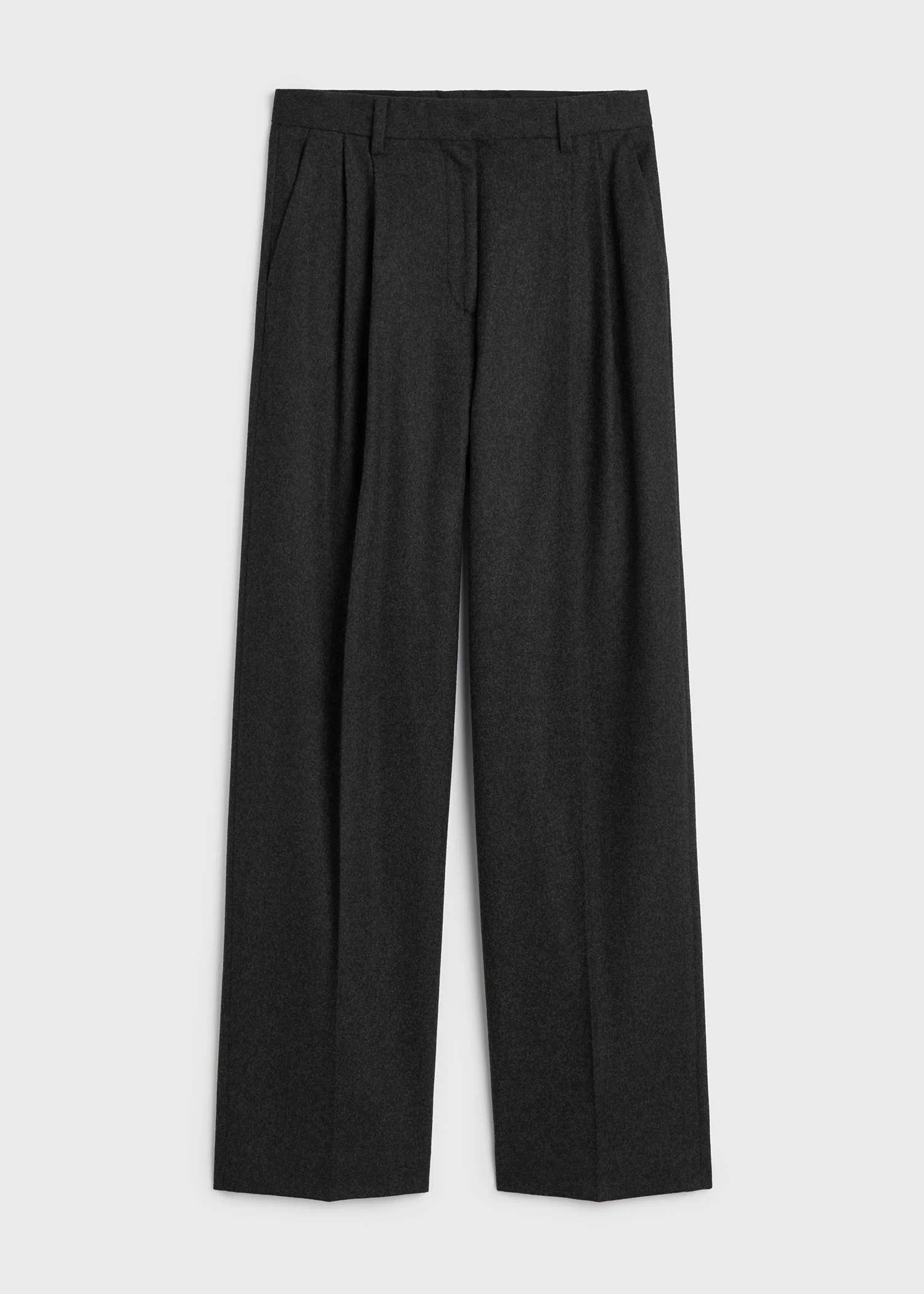 Herringbone double-pleat trousers grey melange - 1