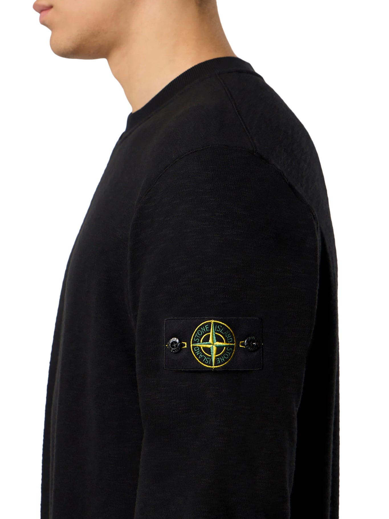 CREW NECK COTTON SWEATSHIRT WITH SIDE INLAYS - 4